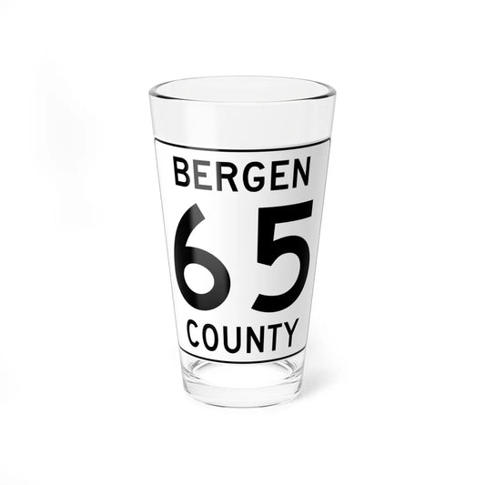 Bergen County 65 (New Jersey) (Road Sign) Pint Glass 16oz 16oz - Go Mug Yourself