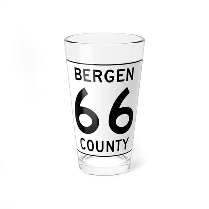 Bergen County 66 (New Jersey) (Road Sign) Pint Glass 16oz 16oz - Go Mug Yourself