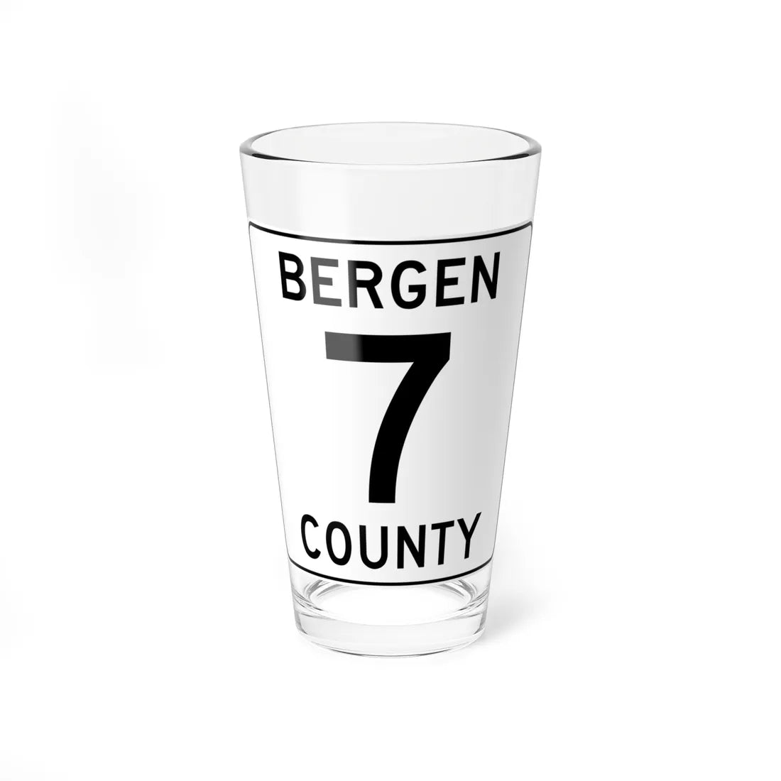 Bergen County 7 (New Jersey) (Road Sign) Pint Glass 16oz 16oz - Go Mug Yourself