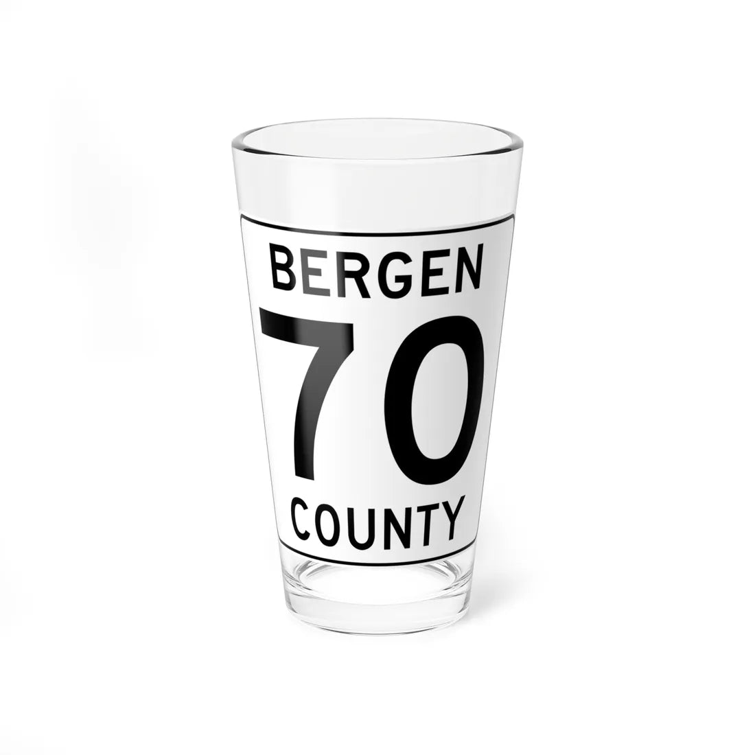 Bergen County 70 (New Jersey) (Road Sign) Pint Glass 16oz 16oz - Go Mug Yourself