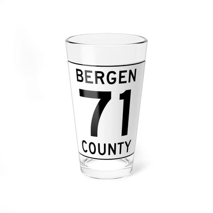 Bergen County 71 (New Jersey) (Road Sign) Pint Glass 16oz 16oz - Go Mug Yourself