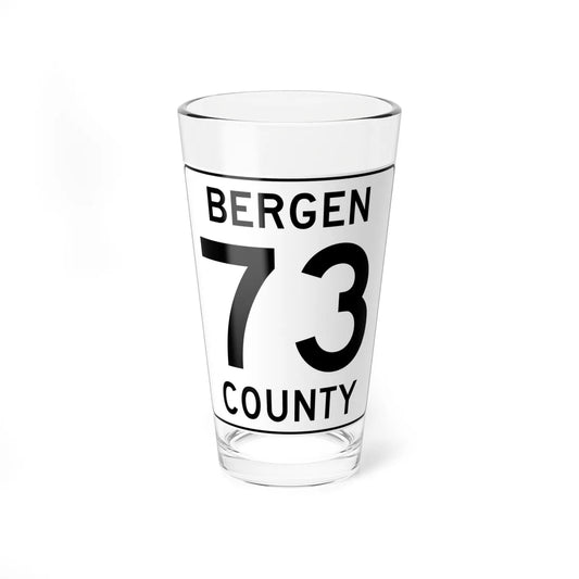Bergen County 73 (New Jersey) (Road Sign) Pint Glass 16oz 16oz - Go Mug Yourself