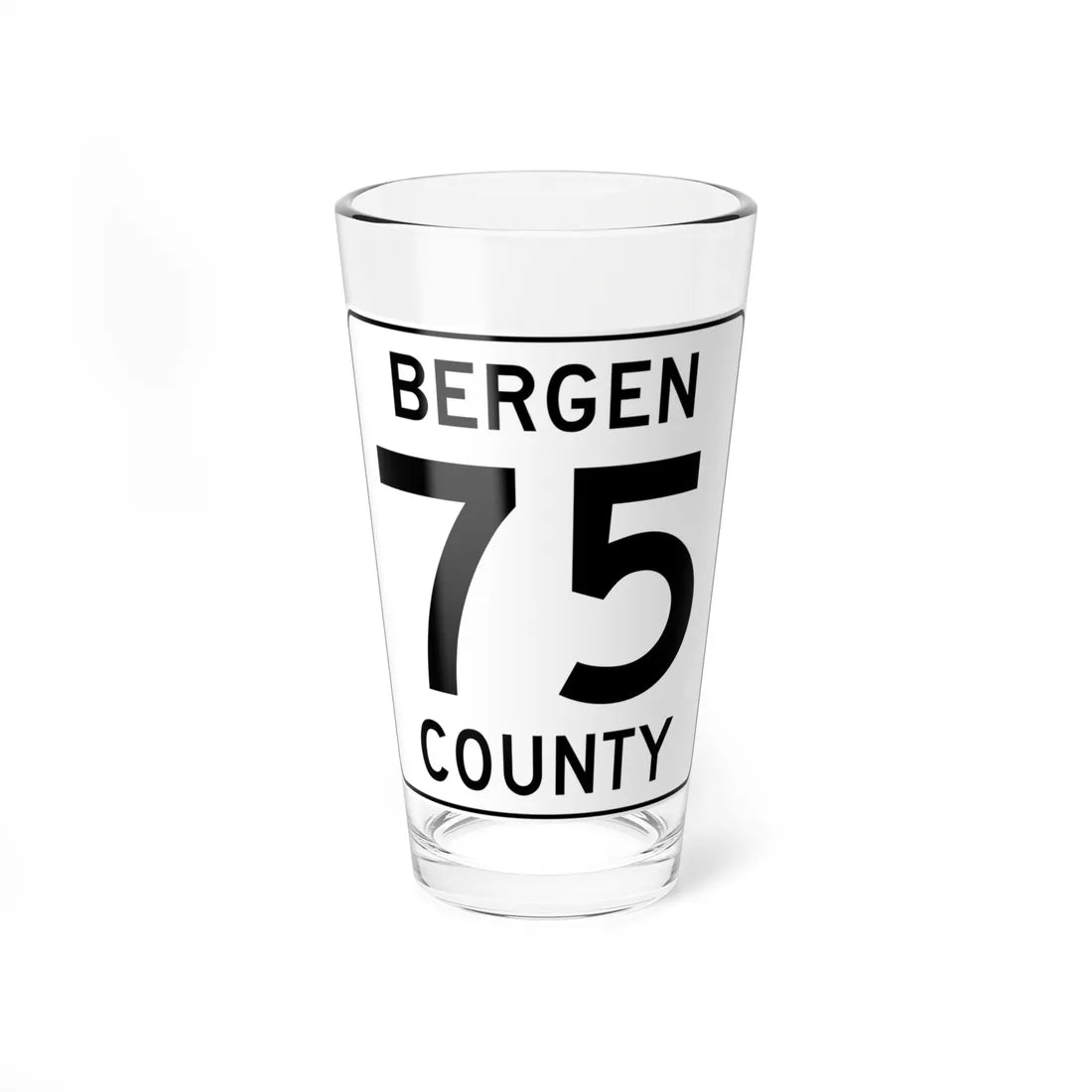 Bergen County 75 (New Jersey) (Road Sign) Pint Glass 16oz 16oz - Go Mug Yourself