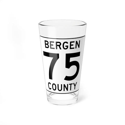 Bergen County 75 (New Jersey) (Road Sign) Pint Glass 16oz 16oz - Go Mug Yourself