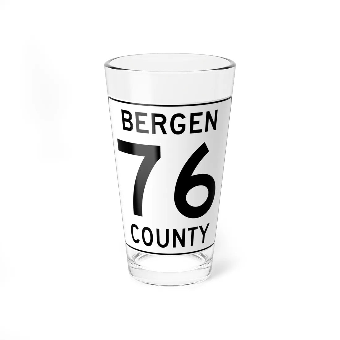 Bergen County 76 (New Jersey) (Road Sign) Pint Glass 16oz 16oz - Go Mug Yourself