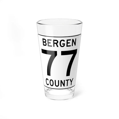 Bergen County 77 (New Jersey) (Road Sign) Pint Glass 16oz 16oz - Go Mug Yourself