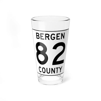 Bergen County 82 (New Jersey) (Road Sign) Pint Glass 16oz 16oz - Go Mug Yourself