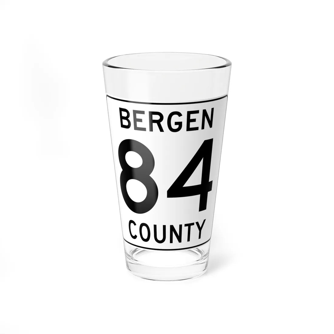 Bergen County 84 (New Jersey) (Road Sign) Pint Glass 16oz 16oz - Go Mug Yourself