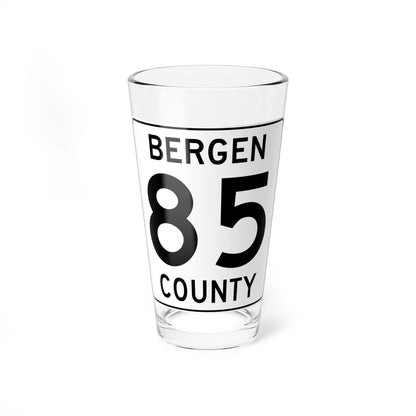 Bergen County 85 (New Jersey) (Road Sign) Pint Glass 16oz 16oz - Go Mug Yourself