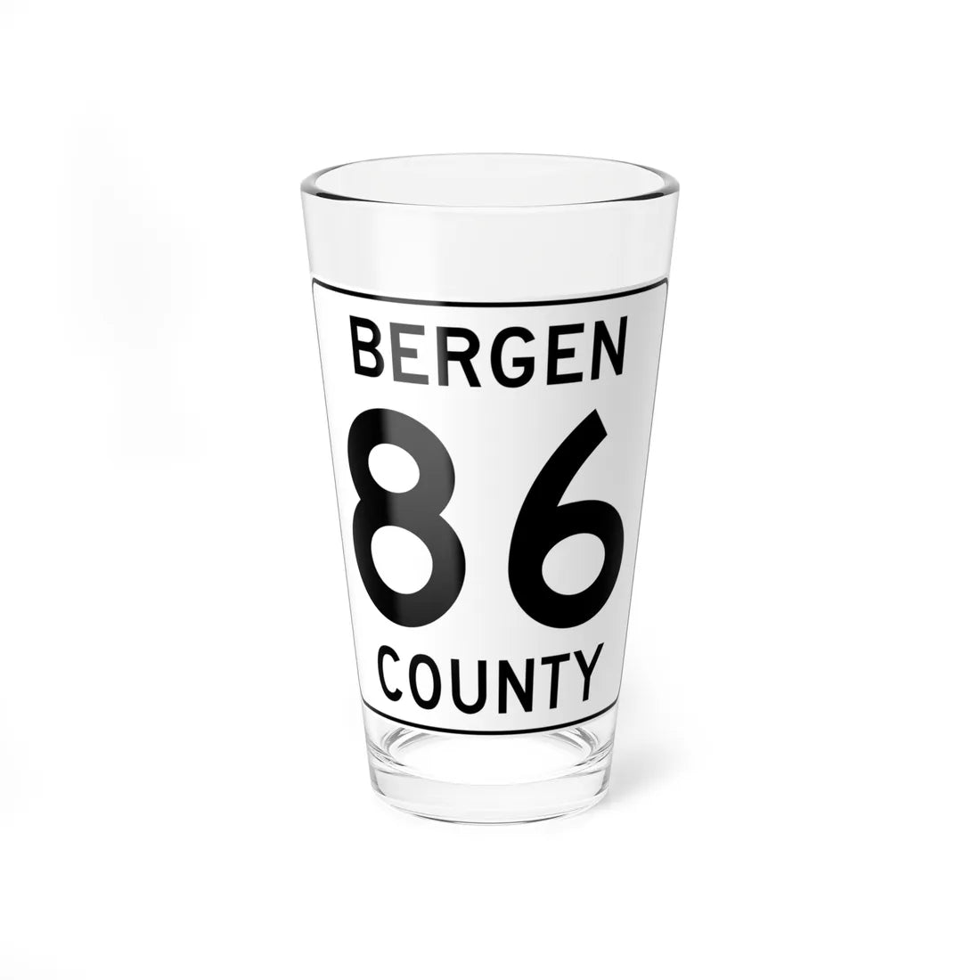 Bergen County 86 (New Jersey) (Road Sign) Pint Glass 16oz 16oz - Go Mug Yourself