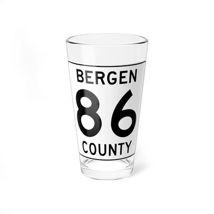 Bergen County 86 (New Jersey) (Road Sign) Pint Glass 16oz 16oz - Go Mug Yourself