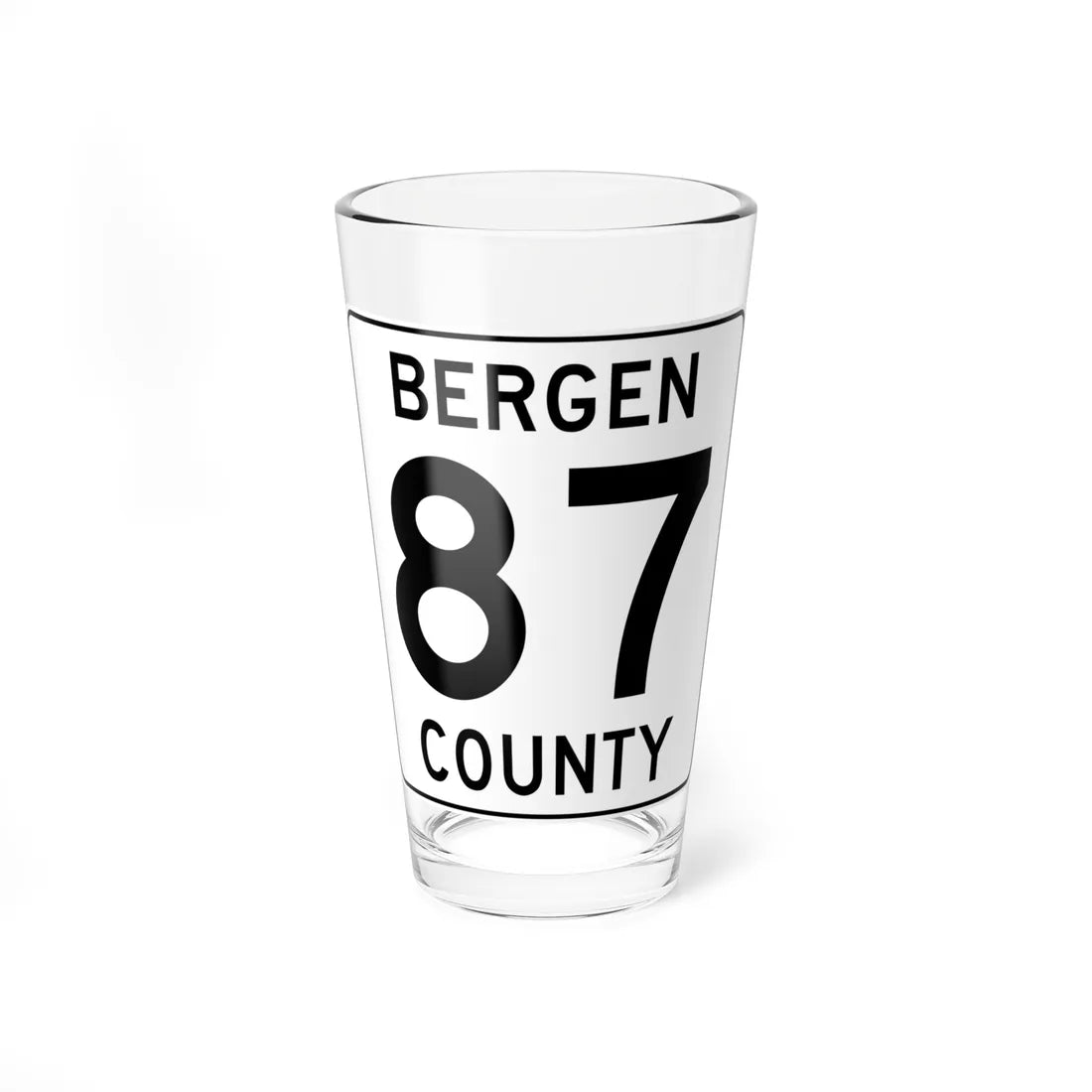 Bergen County 87 (New Jersey) (Road Sign) Pint Glass 16oz 16oz - Go Mug Yourself