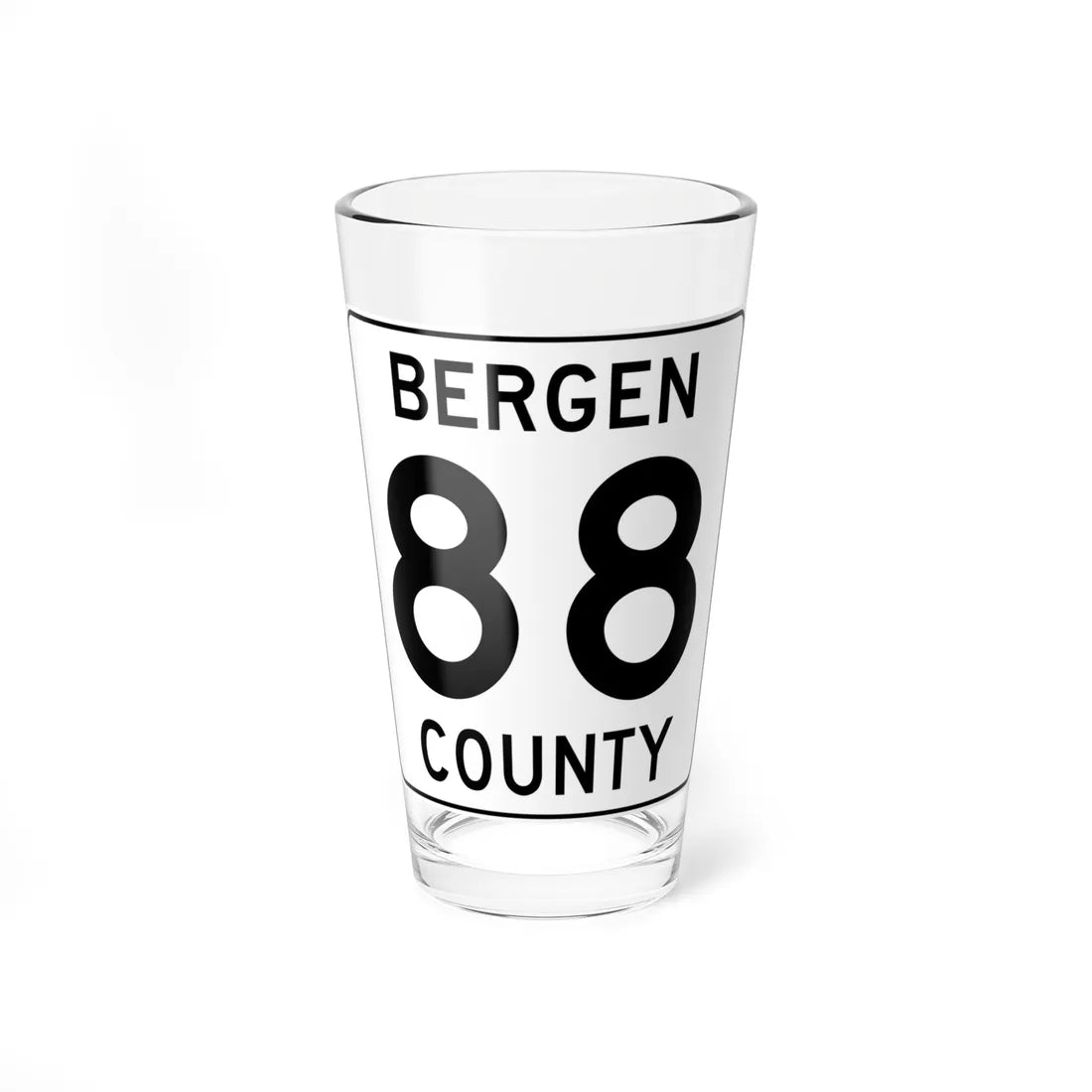 Bergen County 88 (New Jersey) (Road Sign) Pint Glass 16oz 16oz - Go Mug Yourself
