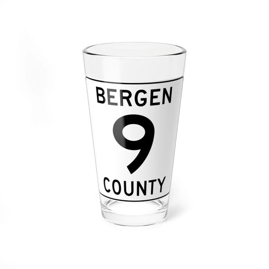 Bergen County 9 (New Jersey) (Road Sign) Pint Glass 16oz 16oz - Go Mug Yourself