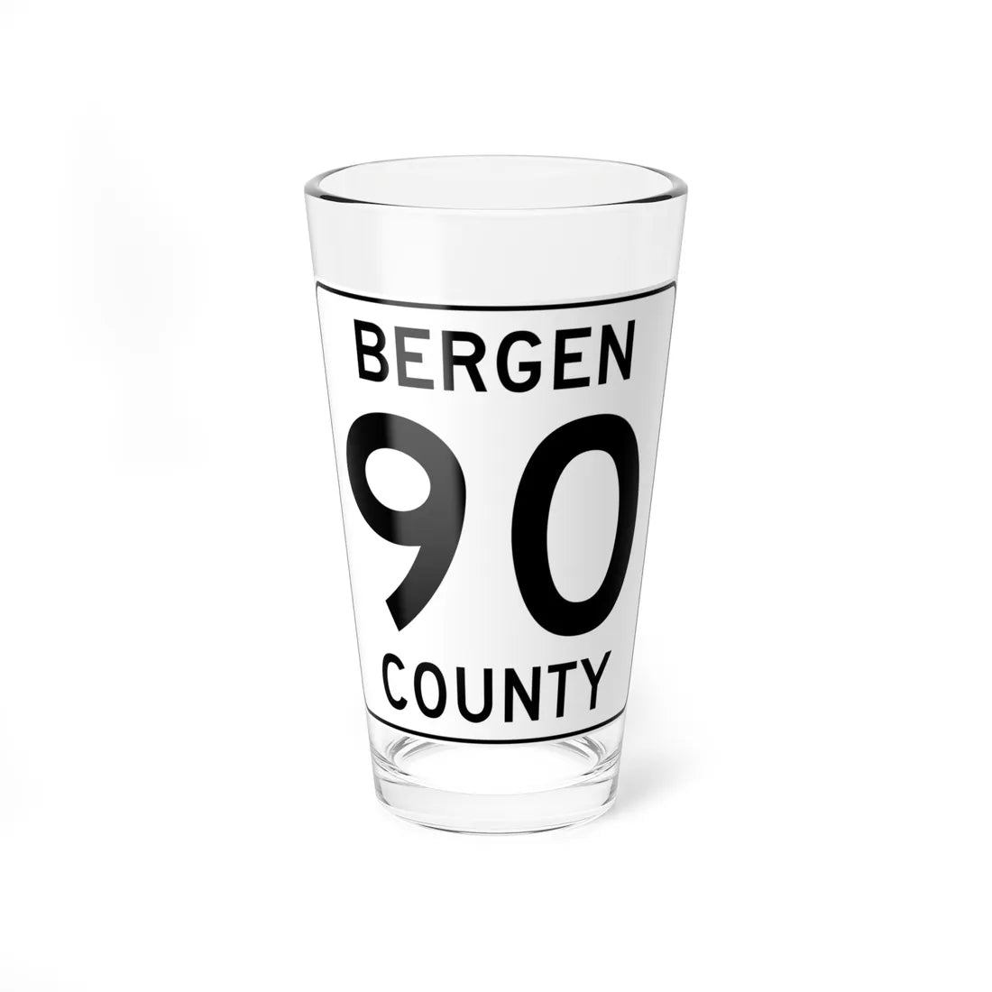 Bergen County 90 (New Jersey) (Road Sign) Pint Glass 16oz 16oz - Go Mug Yourself