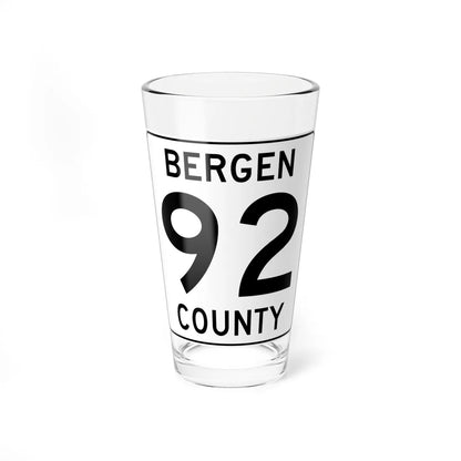 Bergen County 92 (New Jersey) (Road Sign) Pint Glass 16oz 16oz - Go Mug Yourself