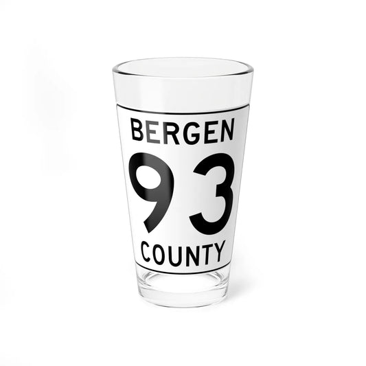 Bergen County 93 (New Jersey) (Road Sign) Pint Glass 16oz 16oz - Go Mug Yourself