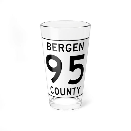Bergen County 95 (New Jersey) (Road Sign) Pint Glass 16oz 16oz - Go Mug Yourself