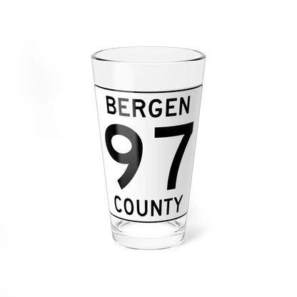 Bergen County 97 (New Jersey) (Road Sign) Pint Glass 16oz 16oz - Go Mug Yourself