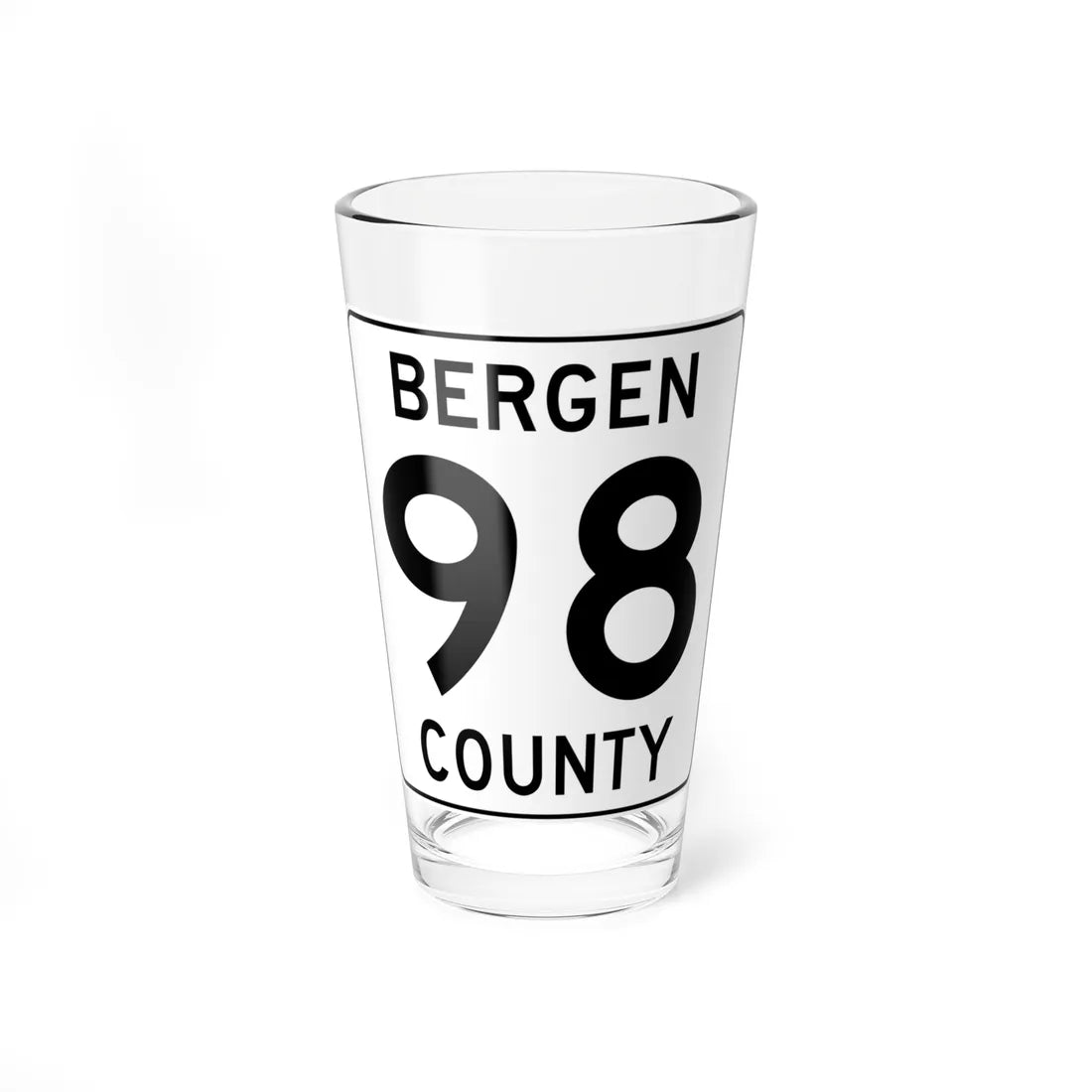 Bergen County 98 (New Jersey) (Road Sign) Pint Glass 16oz 16oz - Go Mug Yourself