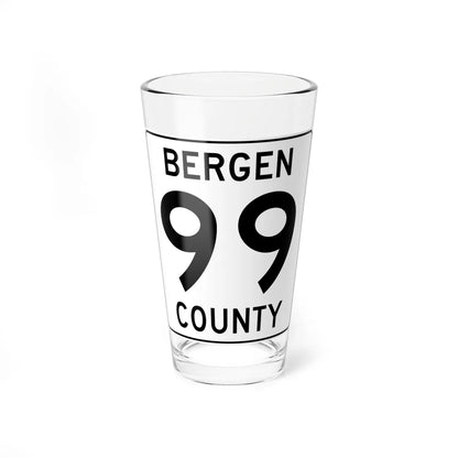 Bergen County 99 (New Jersey) (Road Sign) Pint Glass 16oz 16oz - Go Mug Yourself