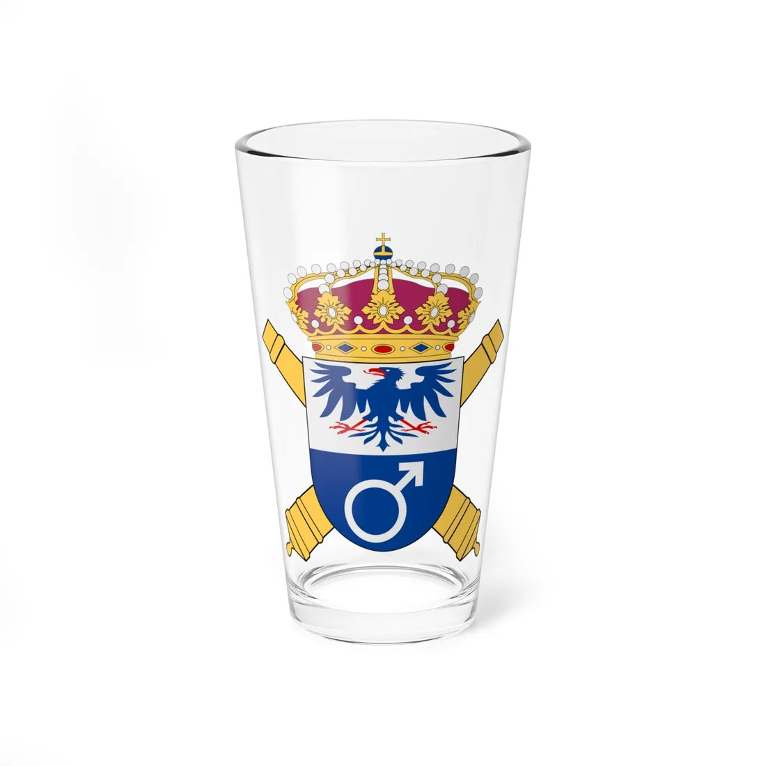 Bergslagens artilleriregemente vapen (Sweden) (Coat of Arms) Pint Glass 16oz 16oz - Go Mug Yourself