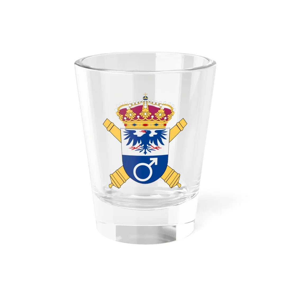 Bergslagens artilleriregemente vapen (Sweden) (Coat of Arms) Shot Glass 1.5oz 1.5oz - Go Mug Yourself
