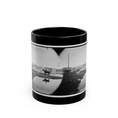 Berlin (Now Brunswick), Md. Pontoon Bridge And Ruins Of The Stone Bridge Across The Potomac (Destroyed In 1861) (U.S. Civil War) Black Coffee Mug 11oz - Go Mug Yourself