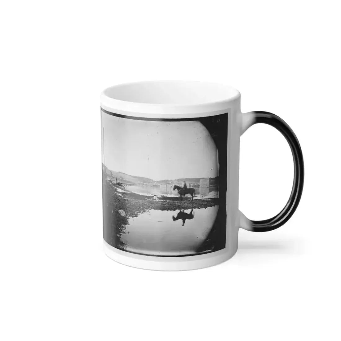 Berlin (Now Brunswick), Md. Pontoon Bridge and Ruins of the Stone Bridge Across the Potomac (Destroyed in 1861) (U.S. Civil War) Color Changing Coffee Mug 11oz - Go Mug Yourself