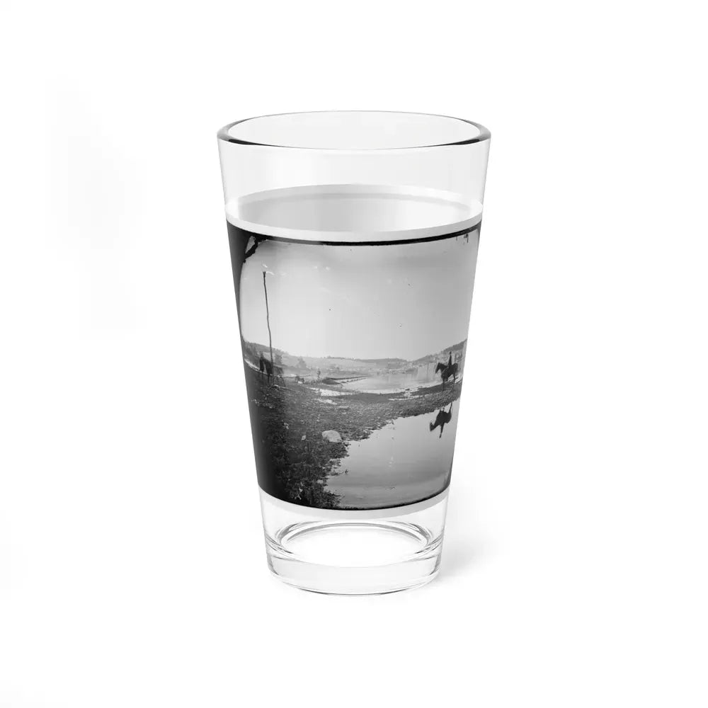 Berlin (Now Brunswick), Md. Pontoon Bridge And Ruins Of The Stone Bridge Across The Potomac (Destroyed In 1861) (U.S. Civil War) Pint Glass 16oz - Go Mug Yourself