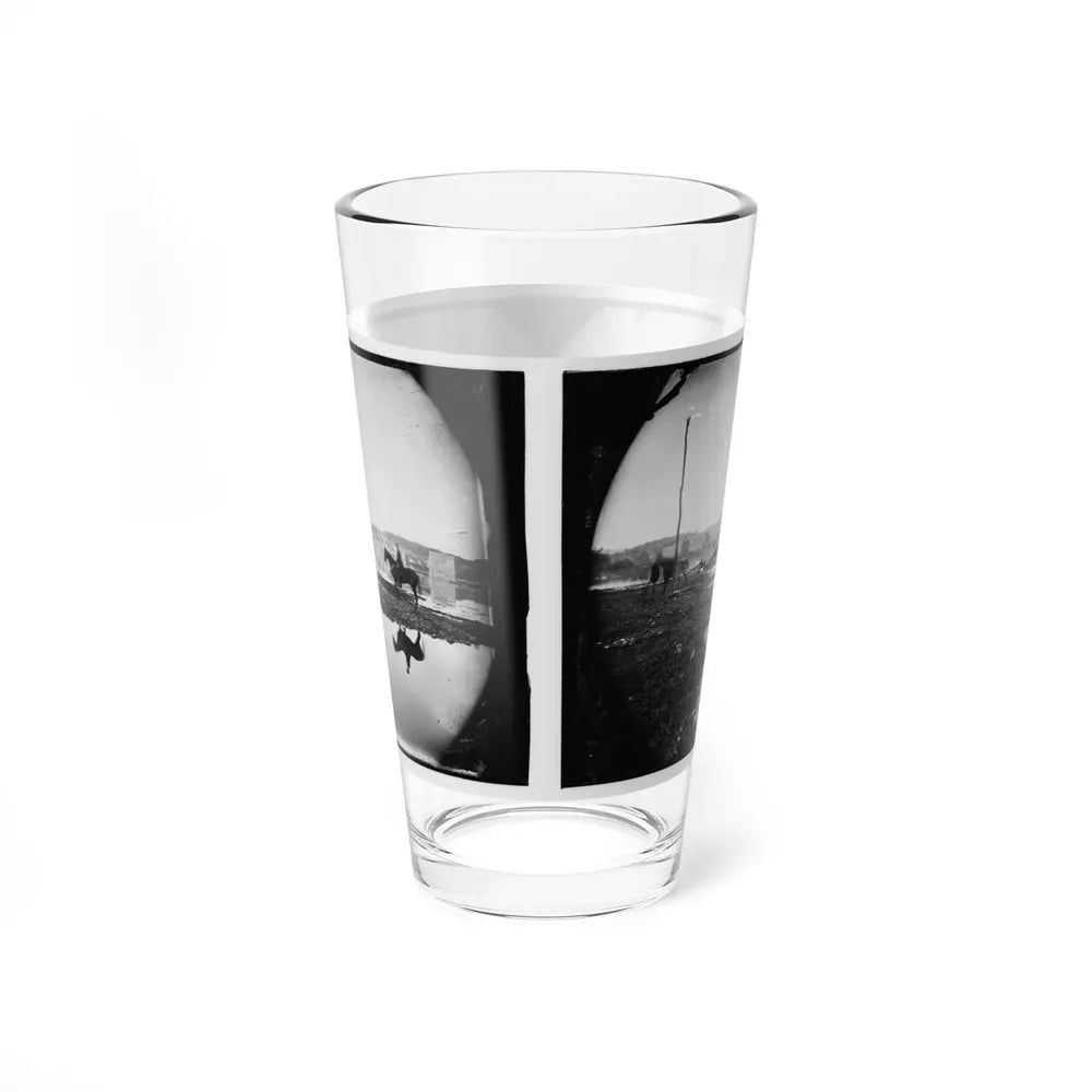 Berlin (Now Brunswick), Md. Pontoon Bridge And Ruins Of The Stone Bridge Across The Potomac (Destroyed In 1861) (U.S. Civil War) Pint Glass 16oz - Go Mug Yourself
