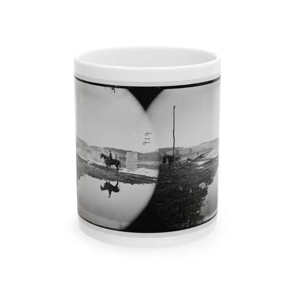 Berlin (Now Brunswick), Md. Pontoon Bridge And Ruins Of The Stone Bridge Across The Potomac (Destroyed In 1861) (U.S. Civil War) White Coffee Mug 11oz - Go Mug Yourself