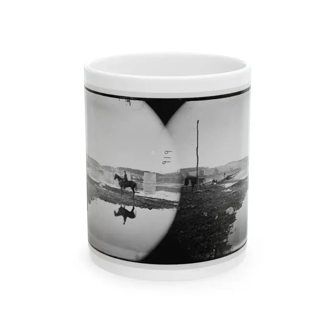 Berlin (Now Brunswick), Md. Pontoon Bridge And Ruins Of The Stone Bridge Across The Potomac (Destroyed In 1861) (U.S. Civil War) White Coffee Mug 11oz - Go Mug Yourself