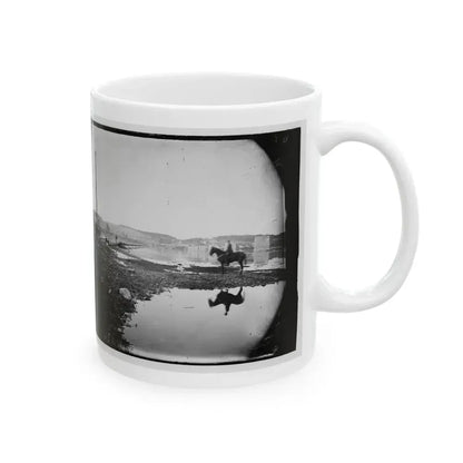 Berlin (Now Brunswick), Md. Pontoon Bridge And Ruins Of The Stone Bridge Across The Potomac (Destroyed In 1861) (U.S. Civil War) White Coffee Mug - Go Mug Yourself