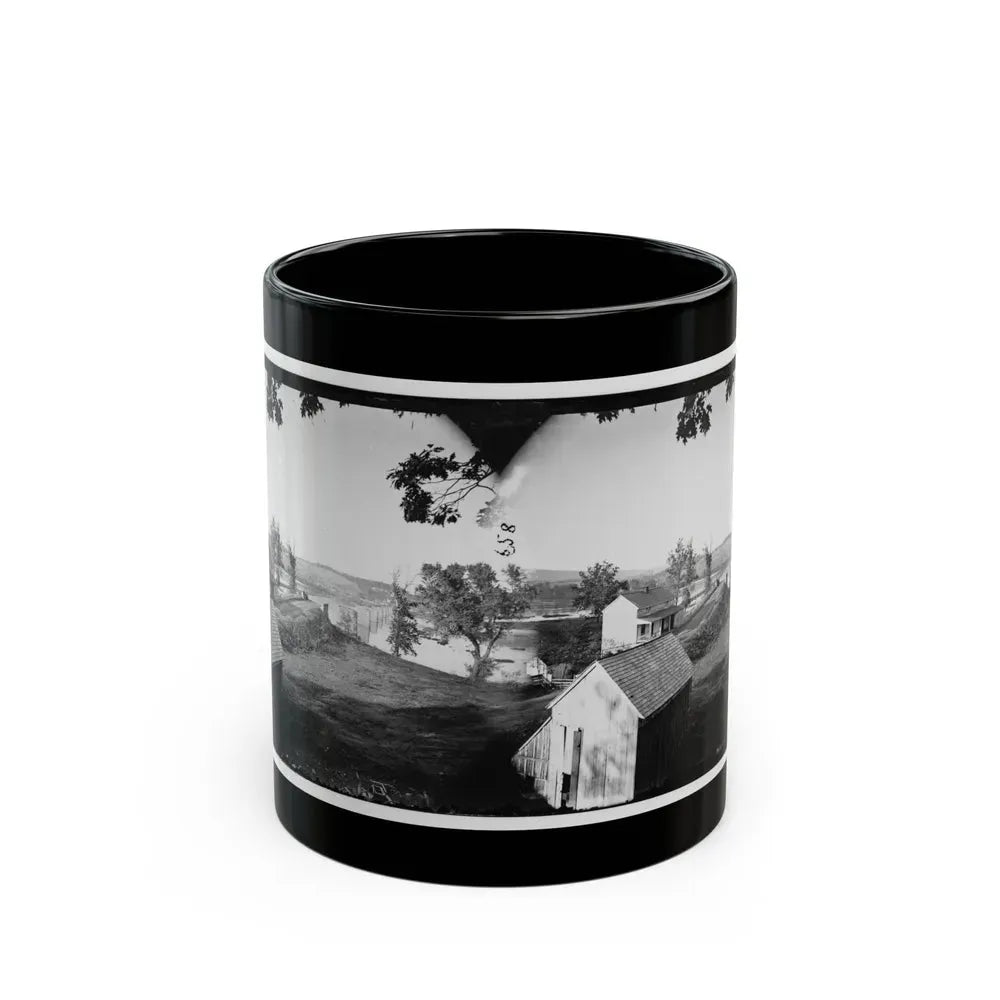 Berlin (Now Brunswick), Md. Pontoon Bridge And Ruins Of The Stone Bridge; Another View (U.S. Civil War) Black Coffee Mug 11oz - Go Mug Yourself