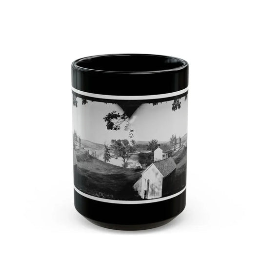 Berlin (Now Brunswick), Md. Pontoon Bridge And Ruins Of The Stone Bridge; Another View (U.S. Civil War) Black Coffee Mug 15oz - Go Mug Yourself