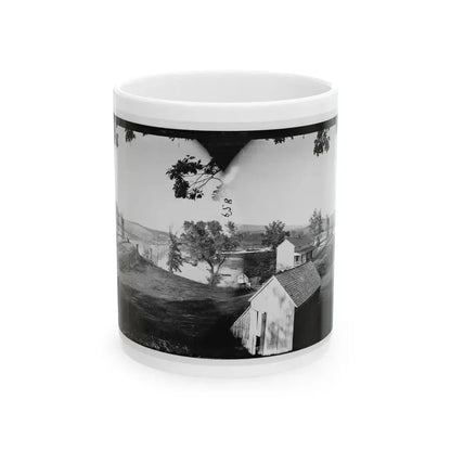 Berlin (Now Brunswick), Md. Pontoon Bridge And Ruins Of The Stone Bridge; Another View (U.S. Civil War) White Coffee Mug 11oz - Go Mug Yourself