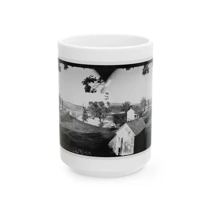 Berlin (Now Brunswick), Md. Pontoon Bridge And Ruins Of The Stone Bridge; Another View (U.S. Civil War) White Coffee Mug 15oz - Go Mug Yourself