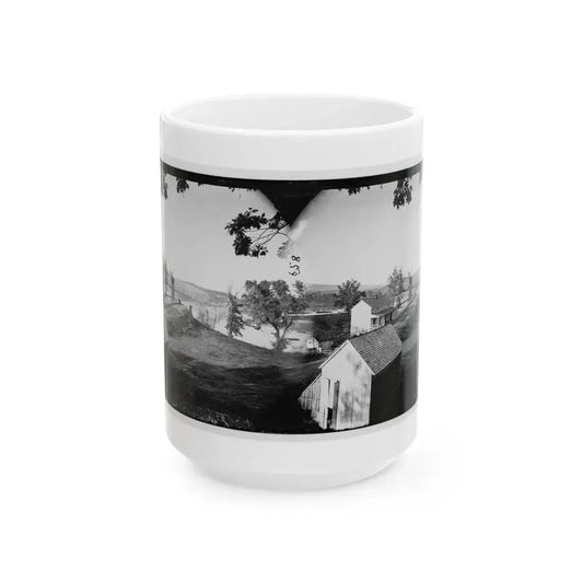 Berlin (Now Brunswick), Md. Pontoon Bridge And Ruins Of The Stone Bridge; Another View (U.S. Civil War) White Coffee Mug 15oz - Go Mug Yourself