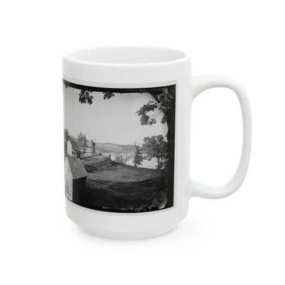 Berlin (Now Brunswick), Md. Pontoon Bridge And Ruins Of The Stone Bridge; Another View (U.S. Civil War) White Coffee Mug - Go Mug Yourself