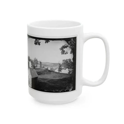 Berlin (Now Brunswick), Md. Pontoon Bridge And Ruins Of The Stone Bridge; Another View (U.S. Civil War) White Coffee Mug - Go Mug Yourself