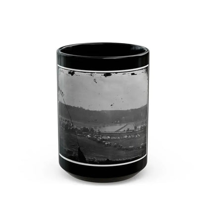 Berlin (Now Brunswick), Md. Pontoon Bridge And Ruins Of The Stone Bridge (U.S. Civil War) Black Coffee Mug 15oz - Go Mug Yourself