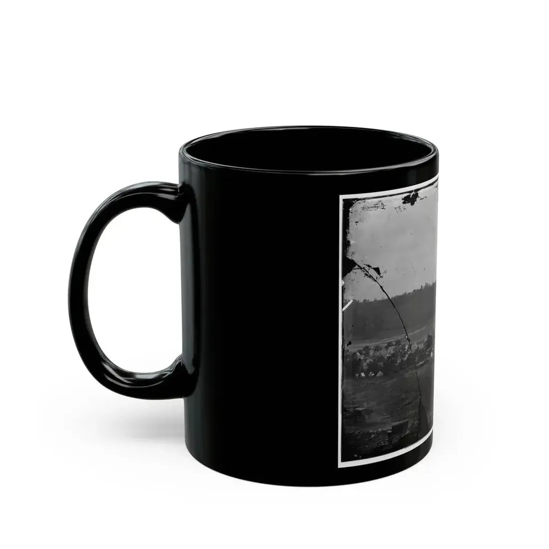 Berlin (Now Brunswick), Md. Pontoon Bridge And Ruins Of The Stone Bridge (U.S. Civil War) Black Coffee Mug - Go Mug Yourself