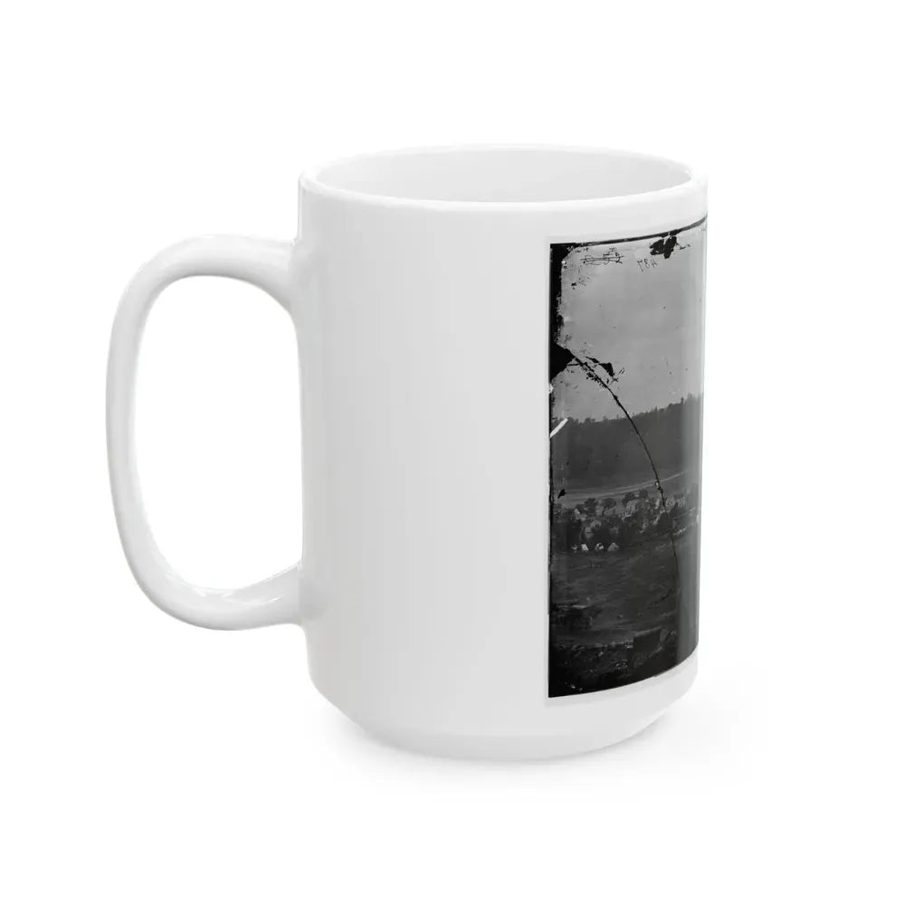 Berlin (Now Brunswick), Md. Pontoon Bridge And Ruins Of The Stone Bridge (U.S. Civil War) White Coffee Mug - Go Mug Yourself