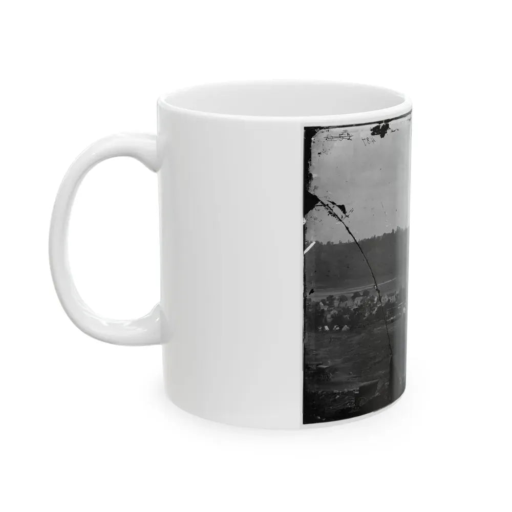 Berlin (Now Brunswick), Md. Pontoon Bridge And Ruins Of The Stone Bridge (U.S. Civil War) White Coffee Mug - Go Mug Yourself