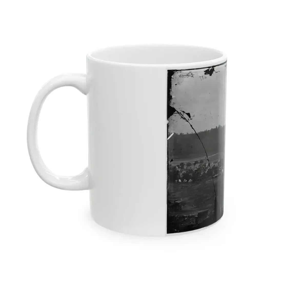 Berlin (Now Brunswick), Md. Pontoon Bridge And Ruins Of The Stone Bridge (U.S. Civil War) White Coffee Mug - Go Mug Yourself
