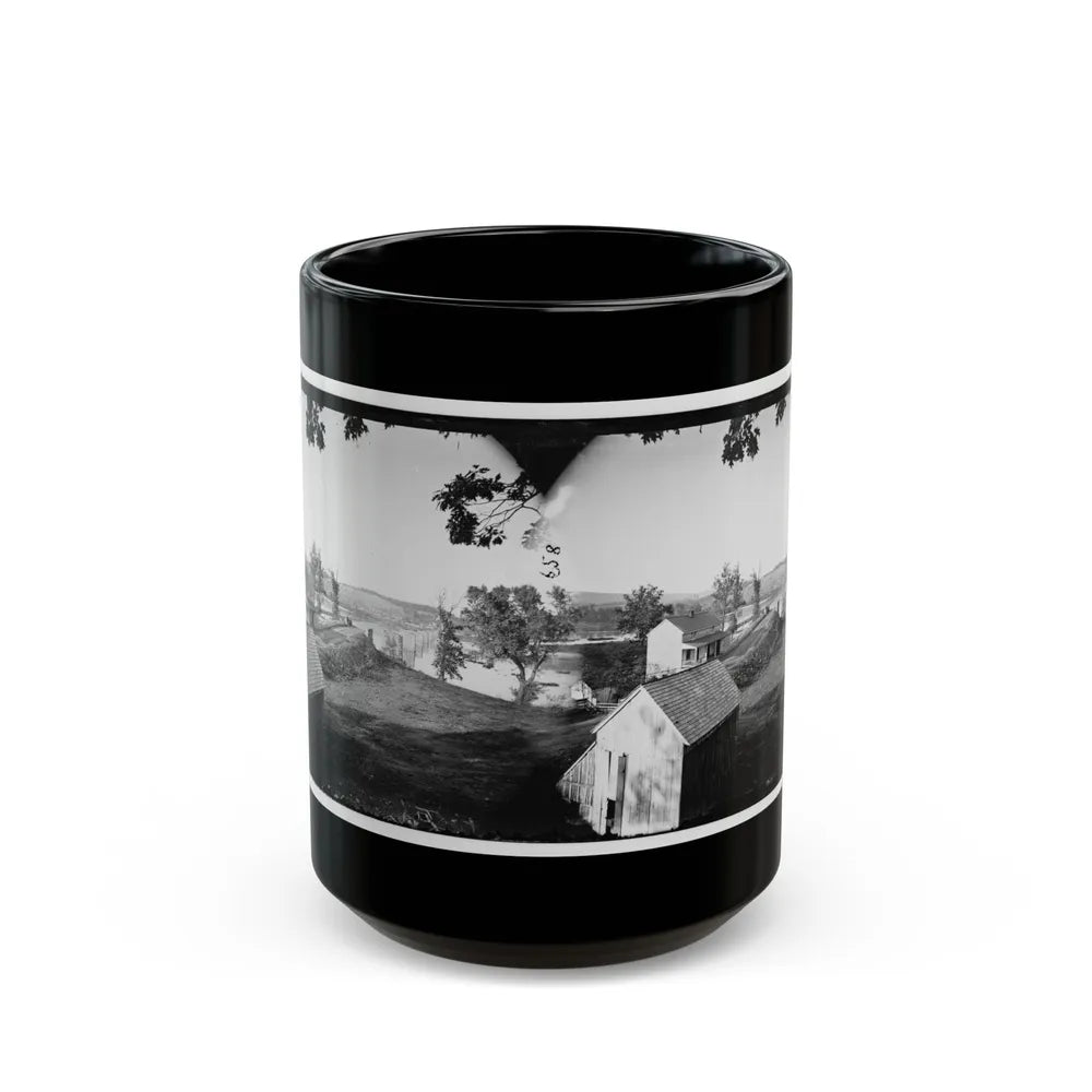 Berlin (Now Brunswick), Md. Pontoon Bridge And Ruins Of The Stone Bridge; Another View (U.S. Civil War) Black Coffee Mug-15oz-Go Mug Yourself