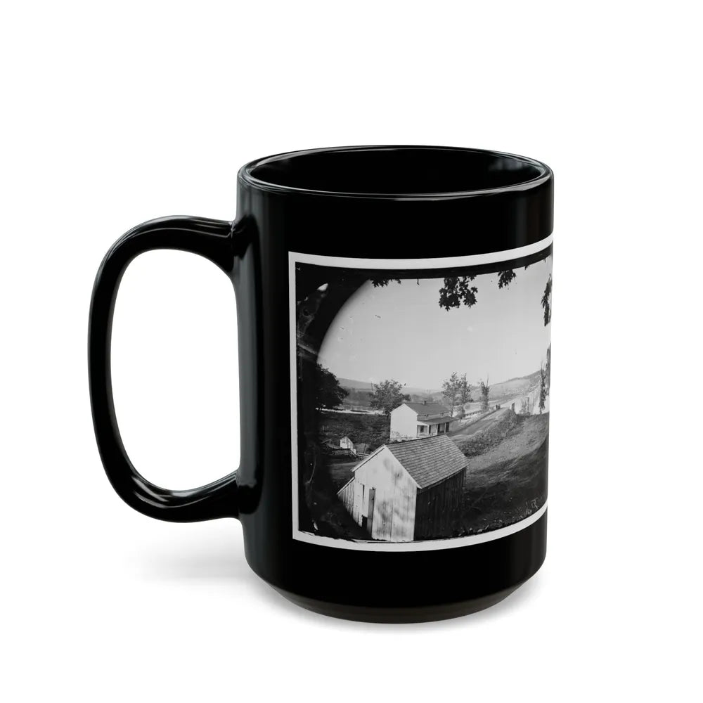 Berlin (Now Brunswick), Md. Pontoon Bridge And Ruins Of The Stone Bridge; Another View (U.S. Civil War) Black Coffee Mug-Go Mug Yourself