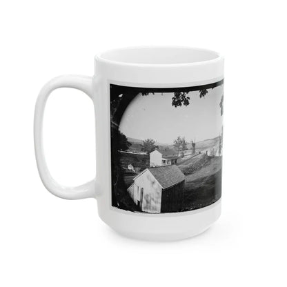 Berlin (Now Brunswick), Md. Pontoon Bridge And Ruins Of The Stone Bridge; Another View (U.S. Civil War) White Coffee Mug-Go Mug Yourself