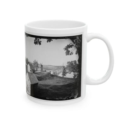 Berlin (Now Brunswick), Md. Pontoon Bridge And Ruins Of The Stone Bridge; Another View (U.S. Civil War) White Coffee Mug-Go Mug Yourself